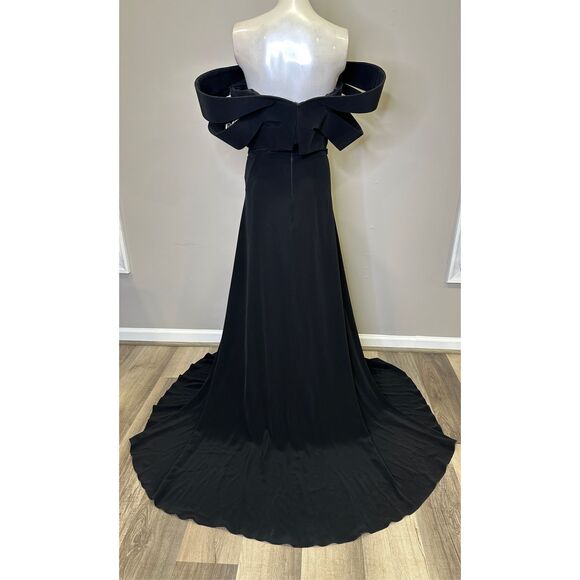 GEORGES HOBEIKA Crêpe Gown With Bow-Like Collar $4625 - Picture 9 of 12